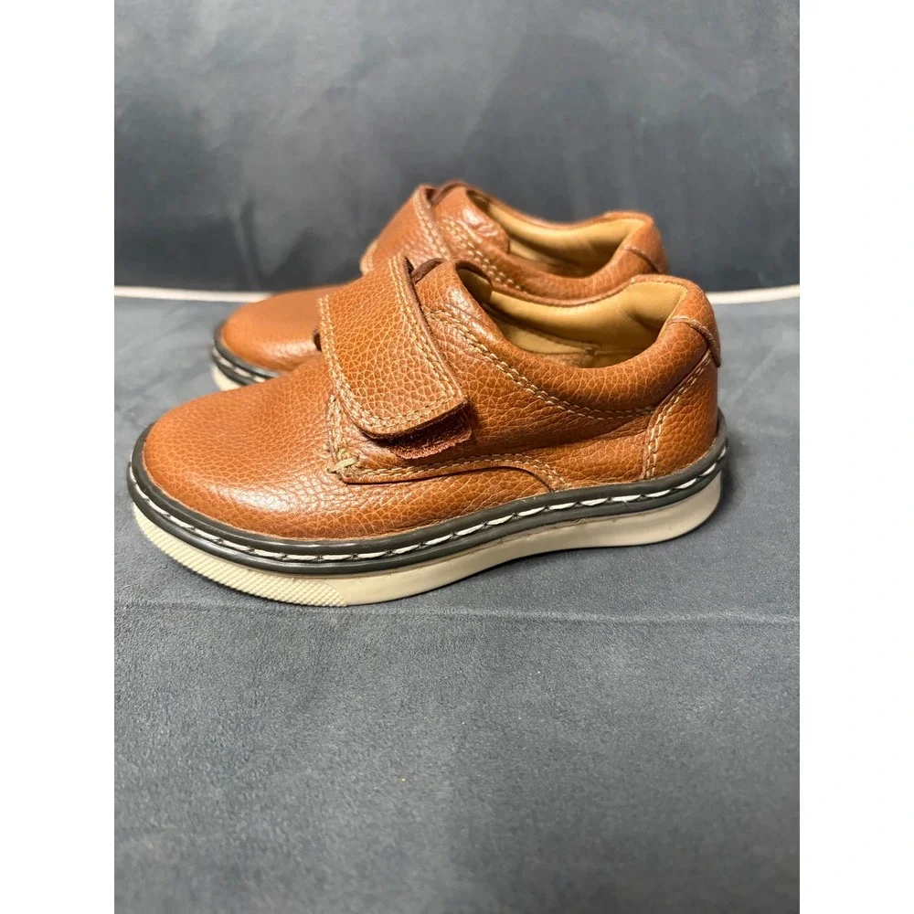 Johnston & Murphy Kids Tan Leather Hook and Loop Dress Shoes Size 5M loafers